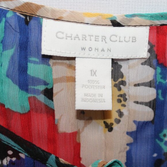 Charter Club Women Floral Multi-color Long Sleeve Top - Picture 9 of 11